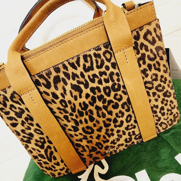 Nardelli Leather Suede Cheetah Print Small New Crossbody Italy - Picture 16 of 16